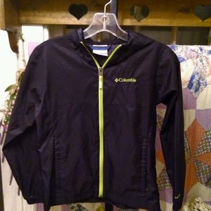 Columbia Kids Black Jacket with Green Accents